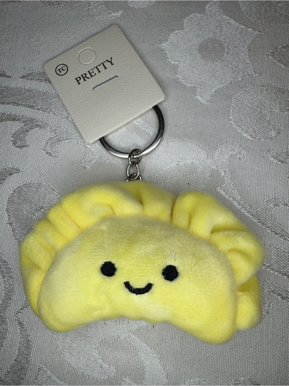NWT Pretty Yellow Plush Dumpling Keychain bag charm